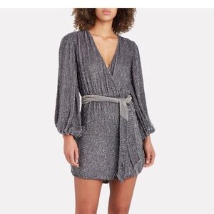 Retrofete Gabrielle Robe Dress, Medium, Gunmetal